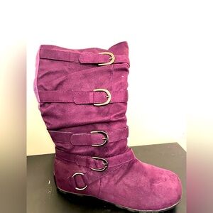 Purple Suede Boots